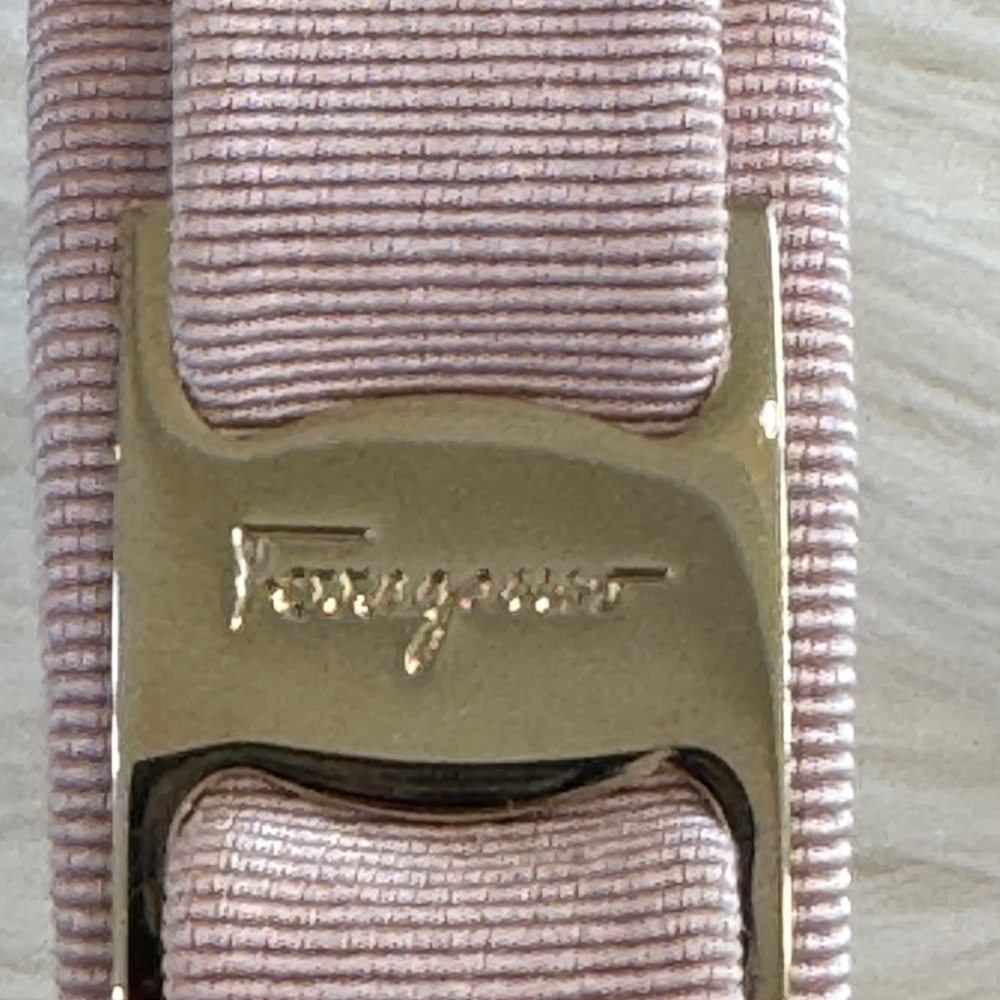 Salvatore Ferragamo Grosgrain Headband - Pink & Champagne Gold - Picture 4 of 8